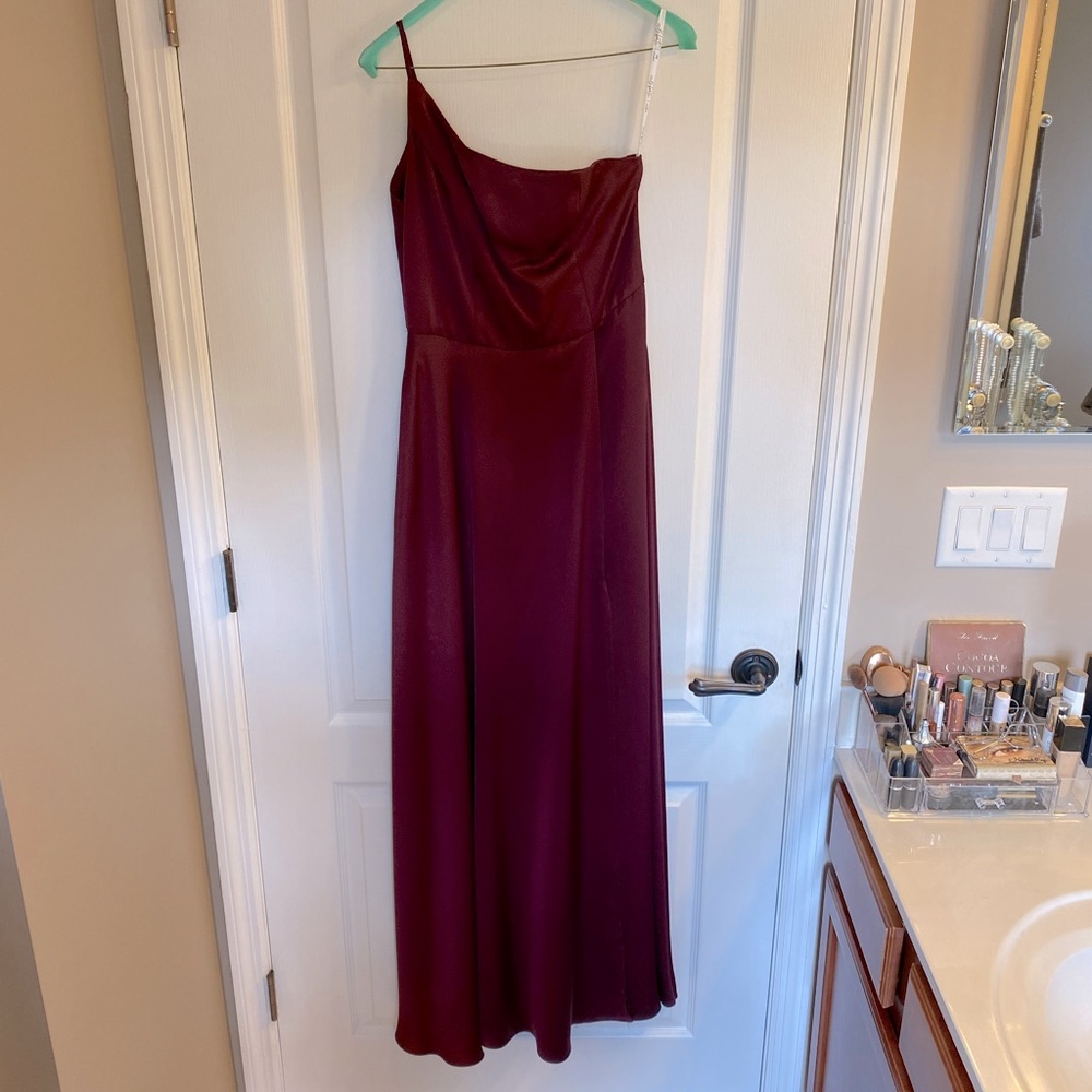 One Shoulder Dress with Slit.
